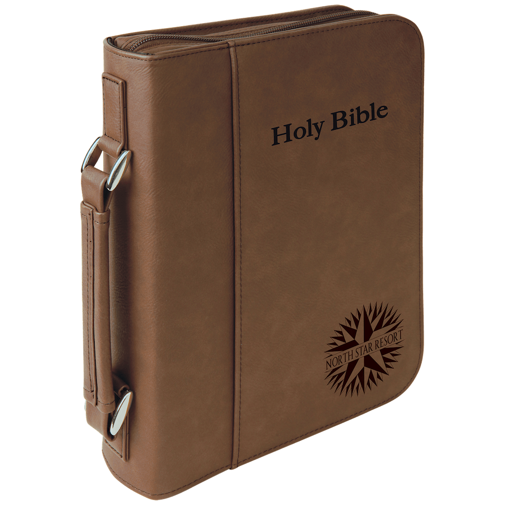 7 1/2" X 10 3/4" Leatherette Book/Bible Cover With Handle & Zipper ...