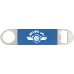 GFT1267 Personalized Royal Blue silicone grip bottle opener — laser engraved custom design