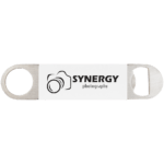 GFT1275 Personalized White silicone grip bottle opener — laser engraved custom design