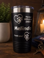Custom laser engraved Polar Camel tumbler – postal worker thank you gift