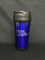 metallic blue enamel travel mug without handle