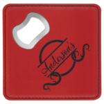 Red Leatherette coaster/bottle opener