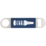 Bottle opener with navy blue silicone grip