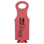 Pink Leatherett Wine Carrier