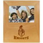 Wood picture frame with engraving